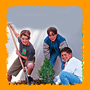 Kids planting tree